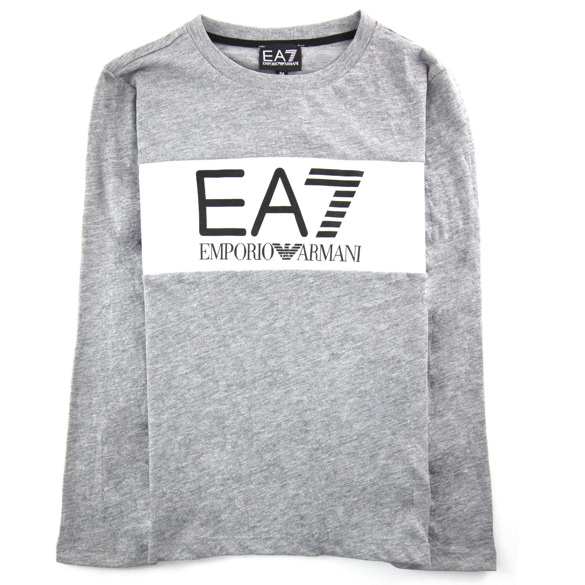 Ea7 Junior Logo L/s T Shirt Grey