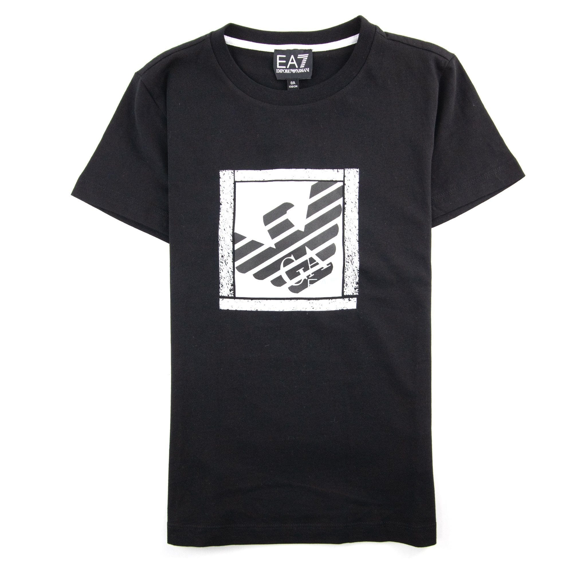 Ea7 Monogram Logo T Shirt Black