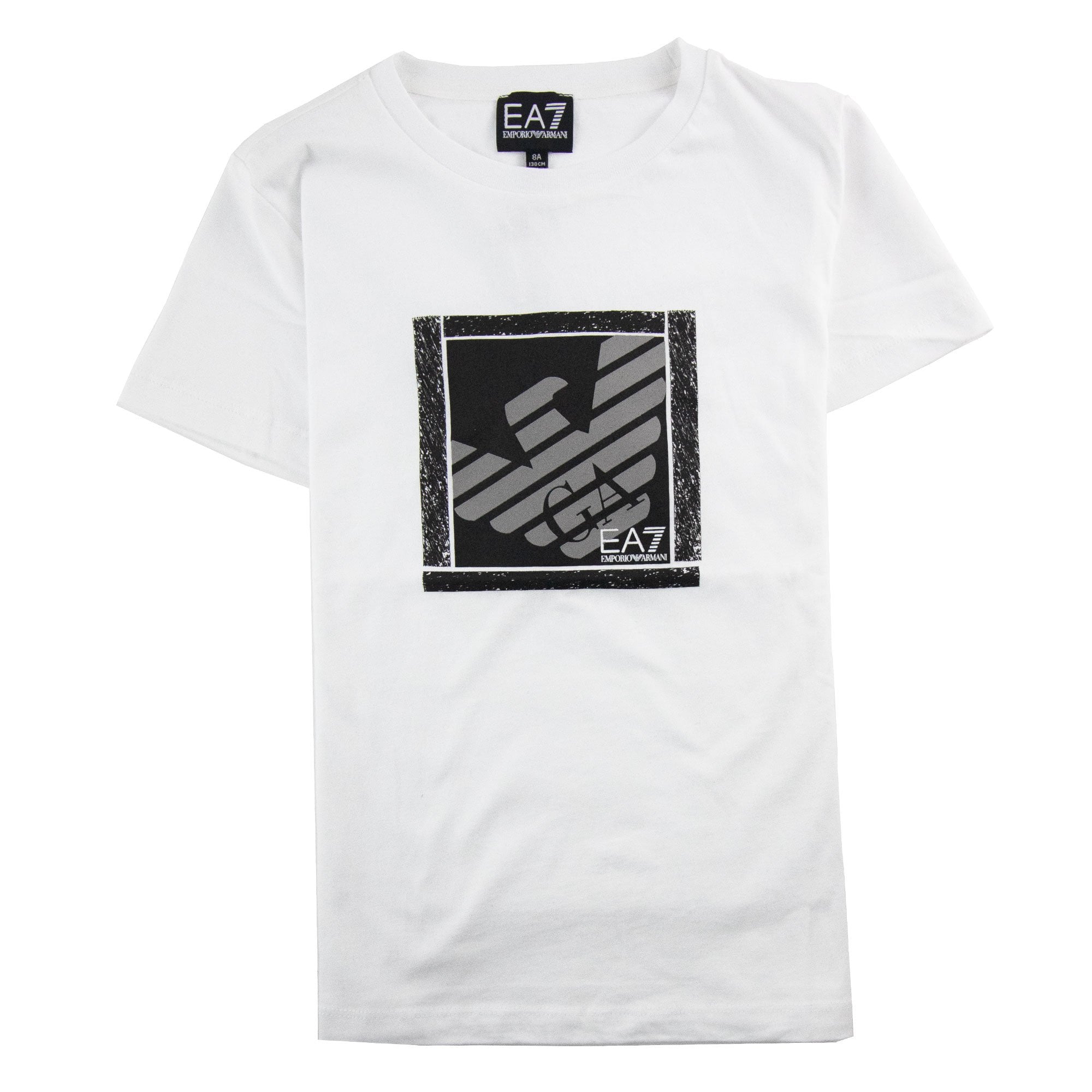 Ea7 Monogram Logo T Shirt White
