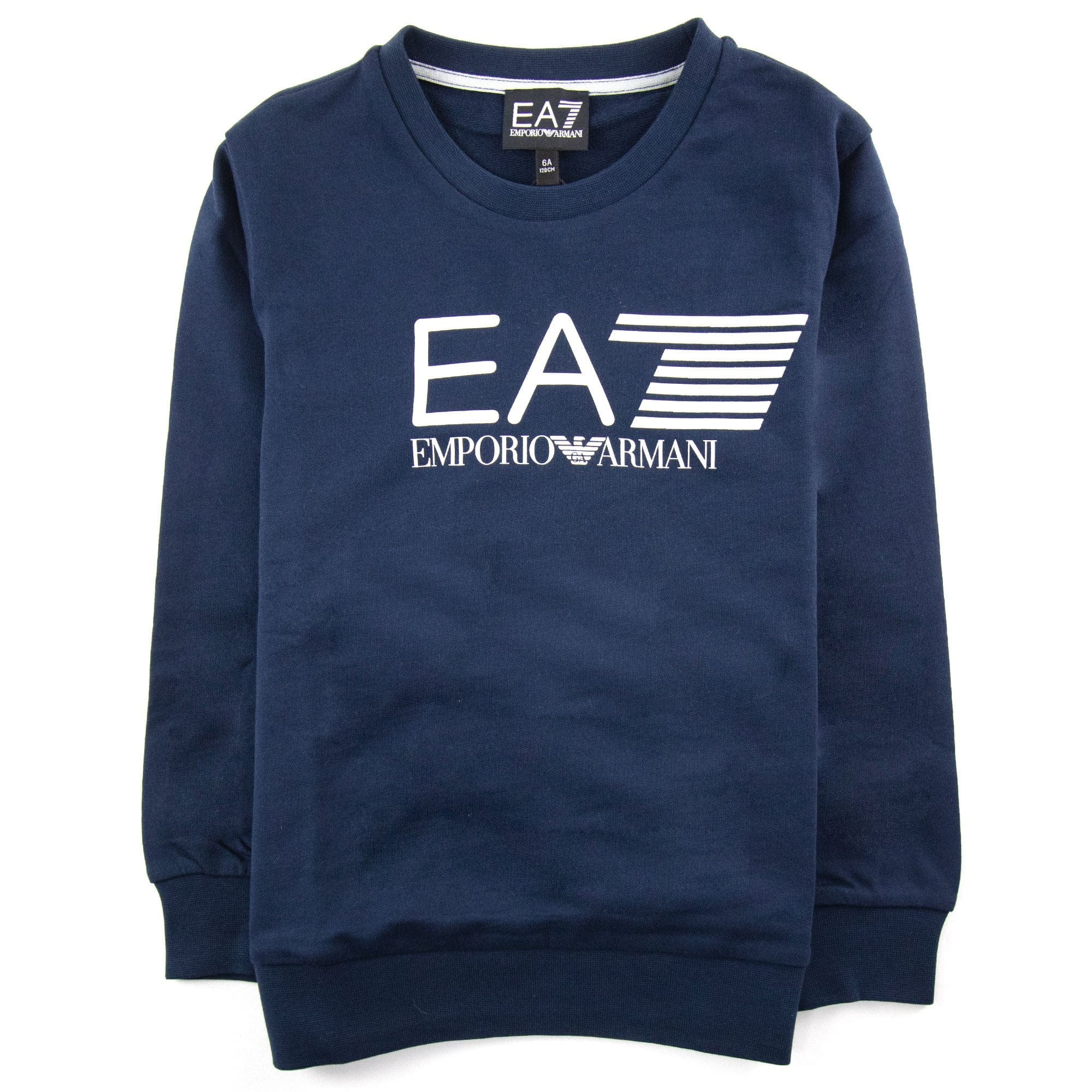 Ea7 Junior Logo Crewneck Sweatshirt Navy Blue