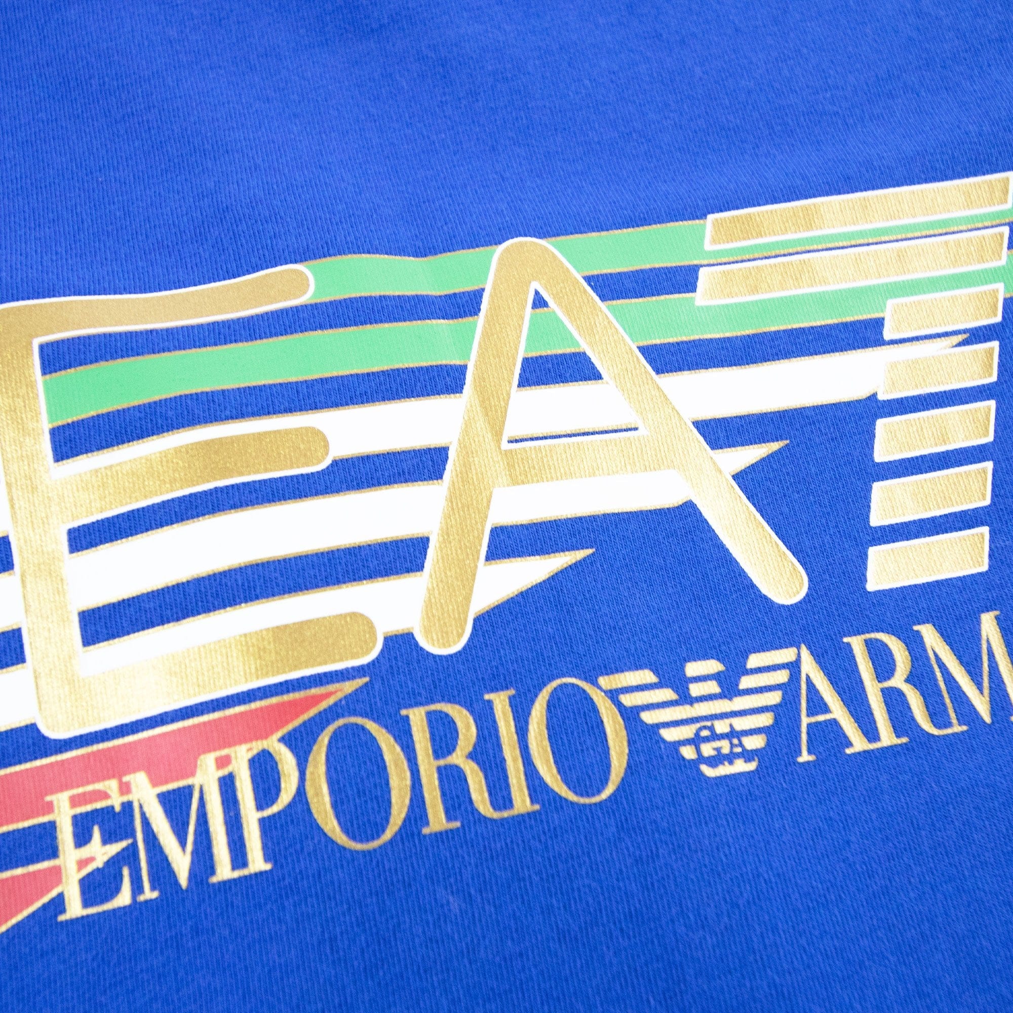 Ea7 Junior Reflective Logo S/s T Shirt Royal Blue