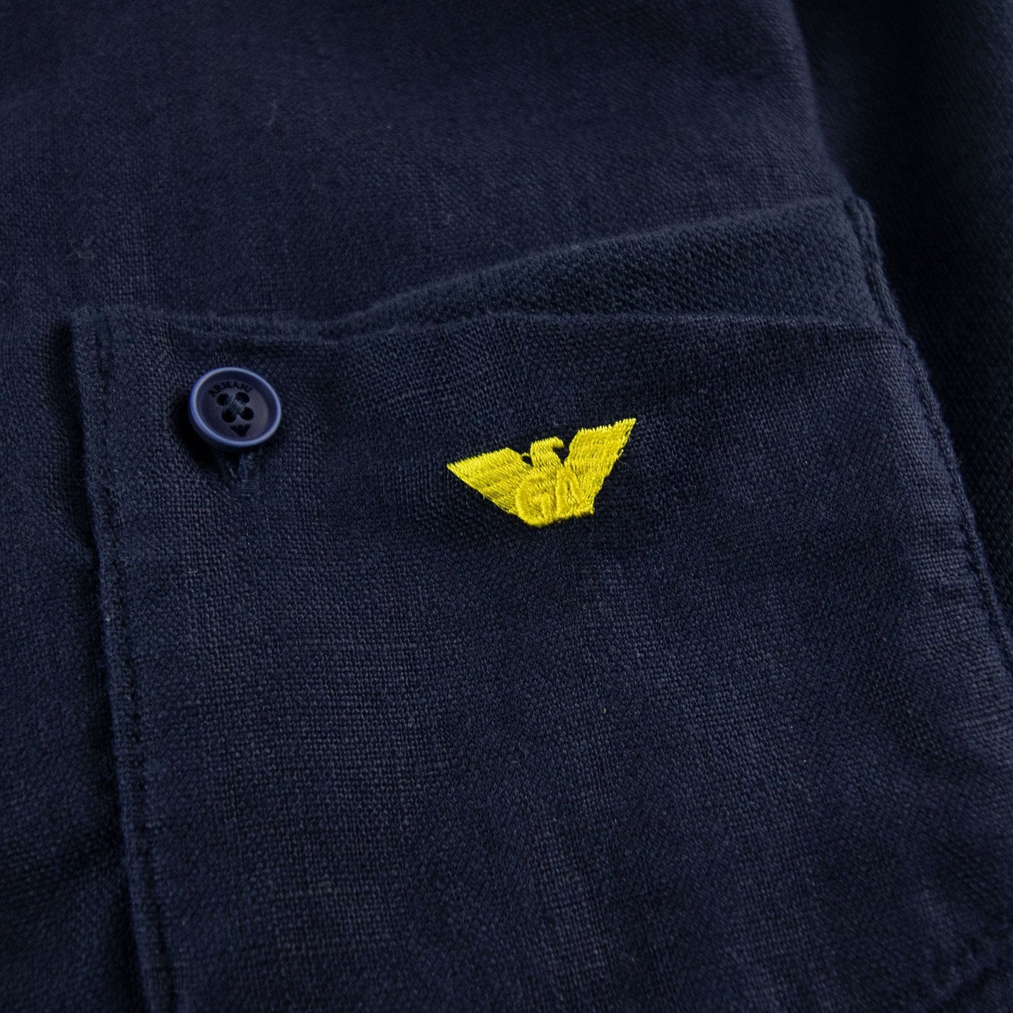 Armani Junior Front Pocket Eagle Logo S/s Polo Navy