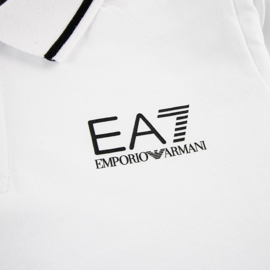 Ea7 Junior Rubber Logo L/s Polo White