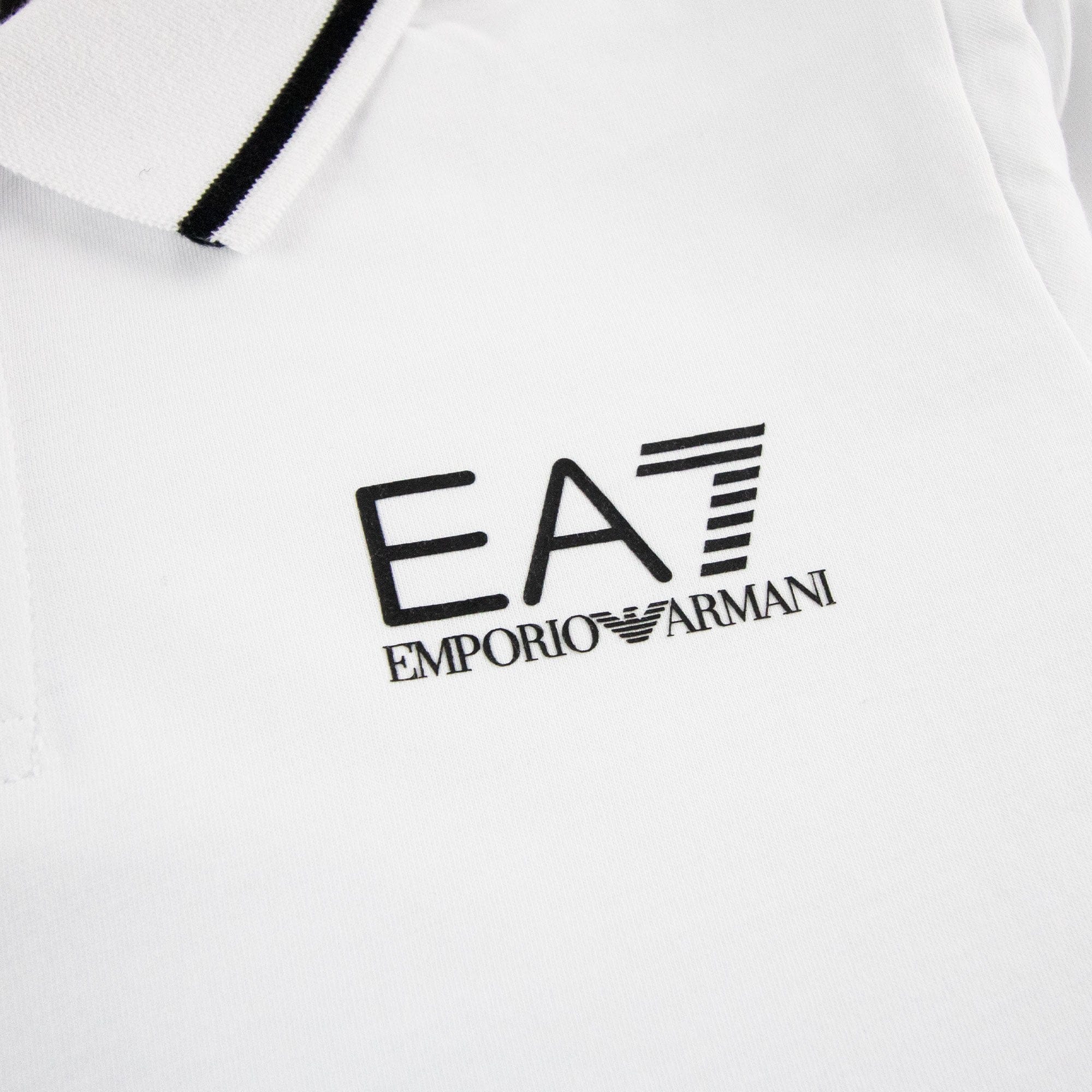 Ea7 Junior Rubber Logo L/s Polo White