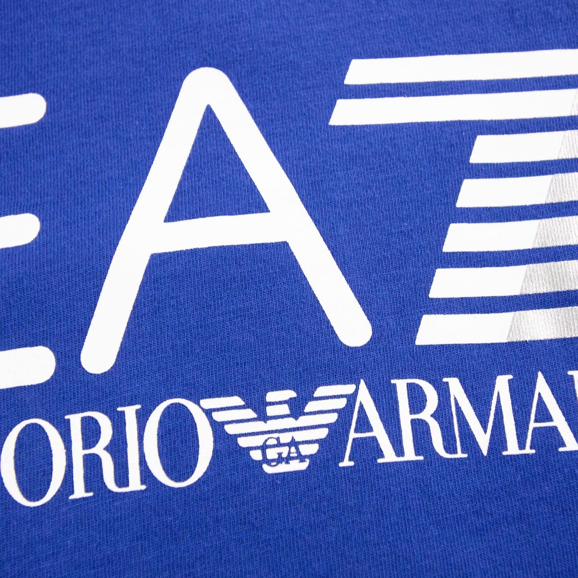 Ea7 Junior Printed Logo S/s T Shirt Blue
