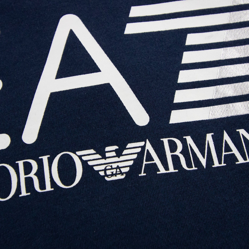 Ea7 Junior Printed Logo S/s T Shirt Navy