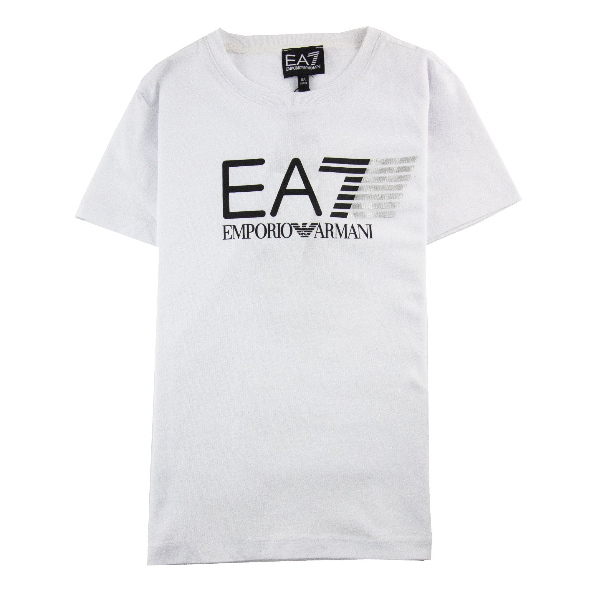 Ea7 Junior Printed Logo S/s T Shirt White