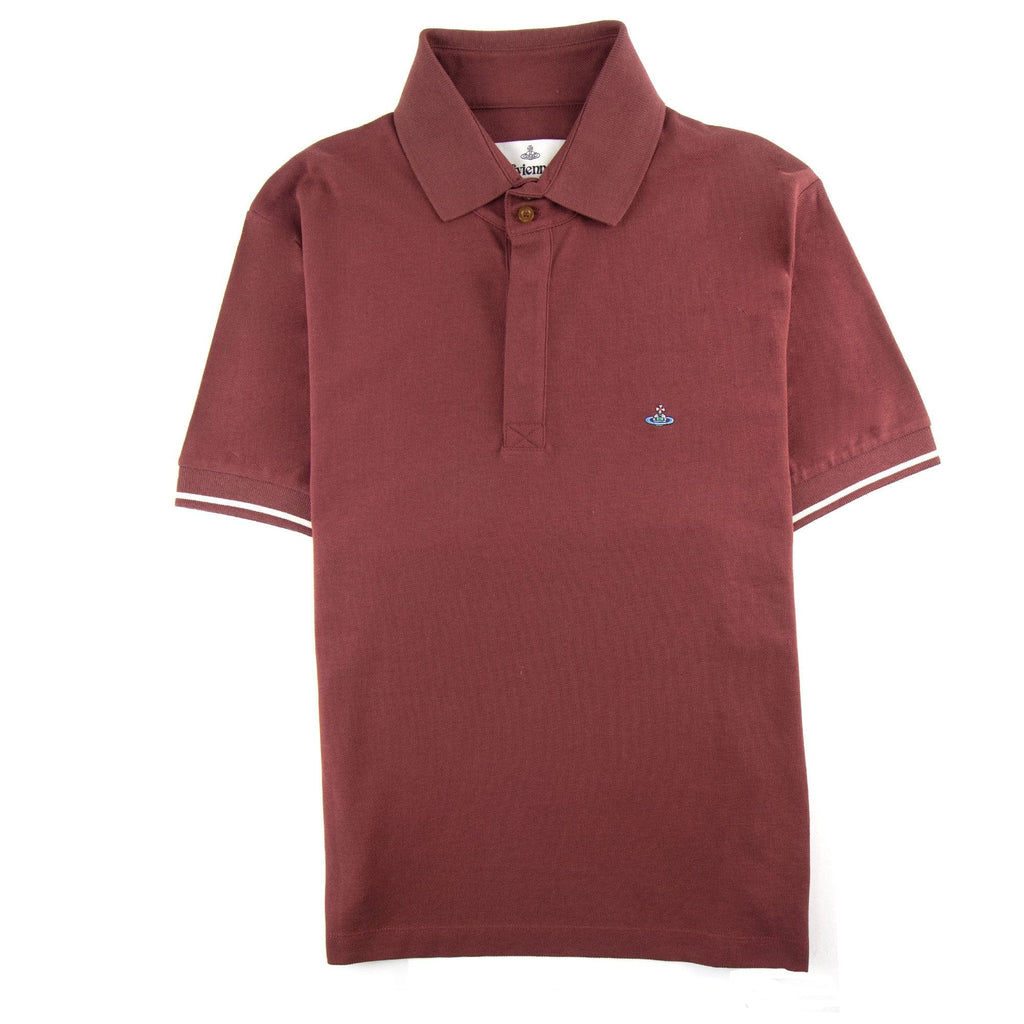 Vivienne Westwood Piquet Overlock Polo Burgundy