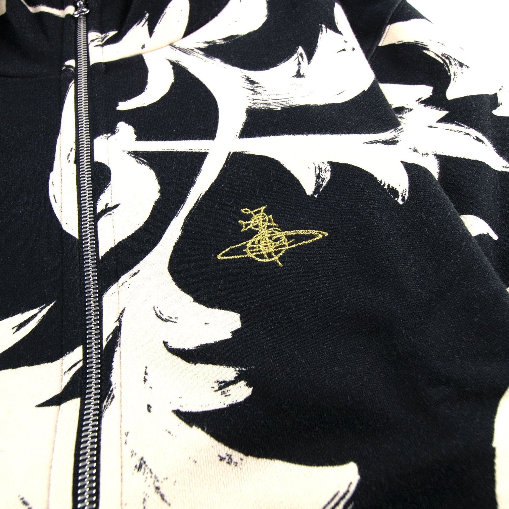 Vivienne Westwood Zip Up Hoodied Sweatshirt Black