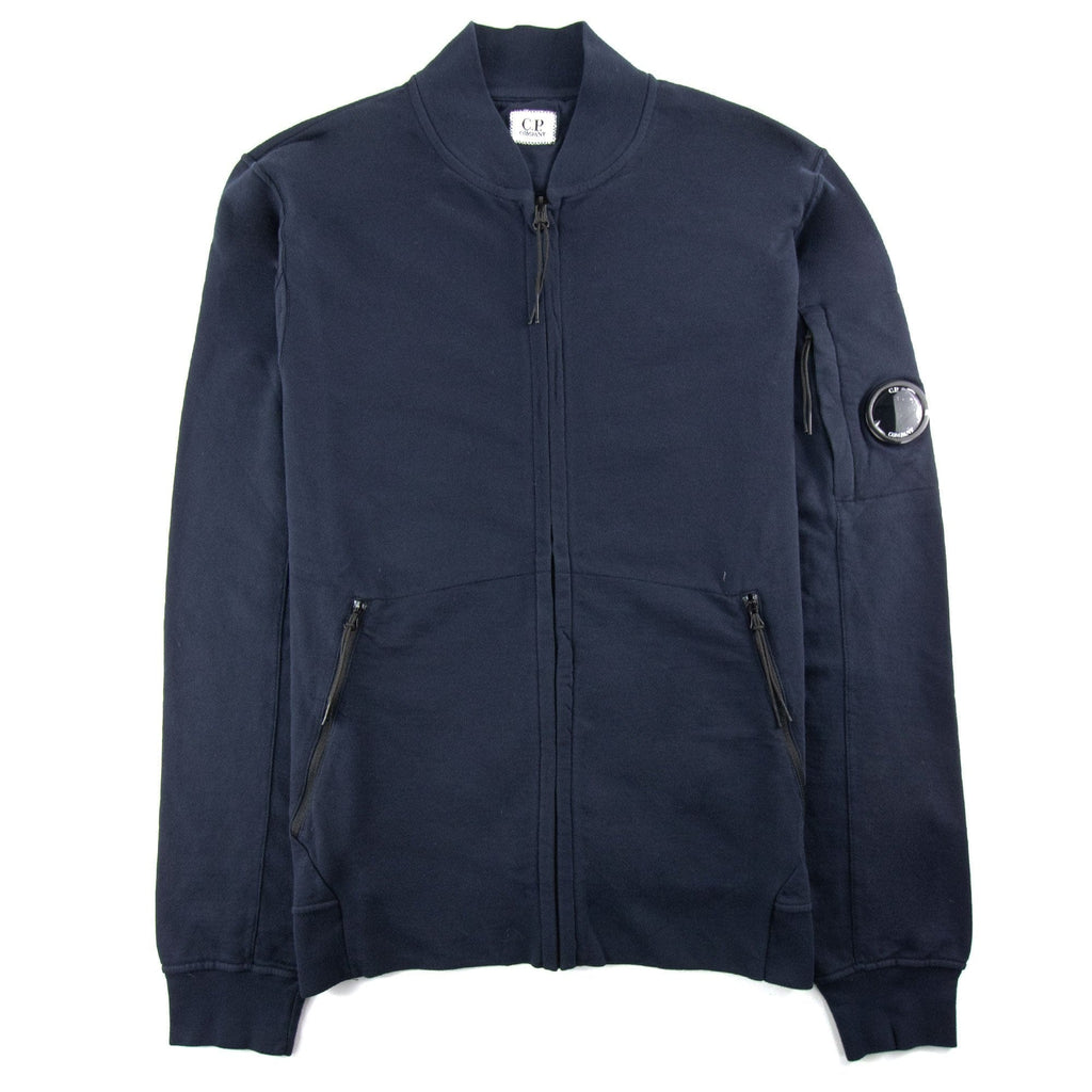 Cp Company Funnel Neck Watch-viewer Lens Zip Up Sweatshirt Navy 888