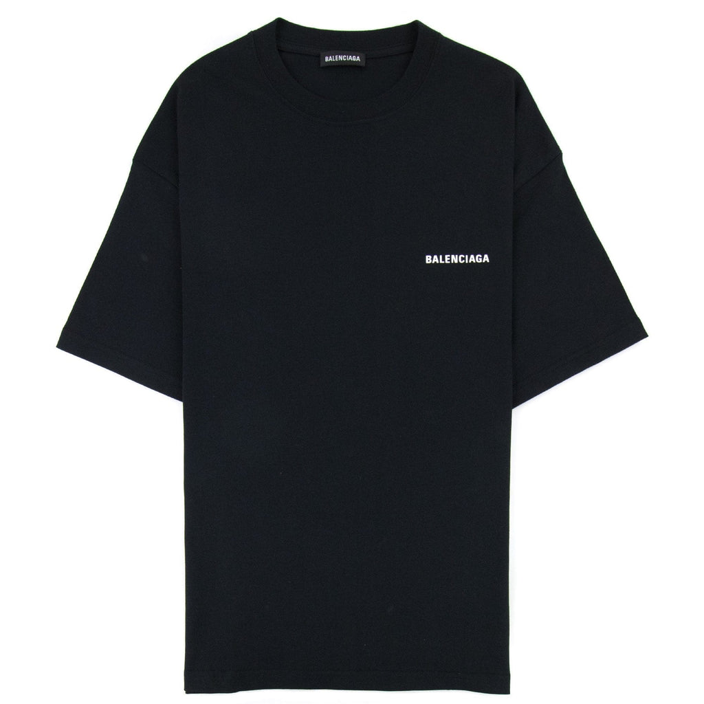 Balenciaga Logo Crewneck T Shirt Black