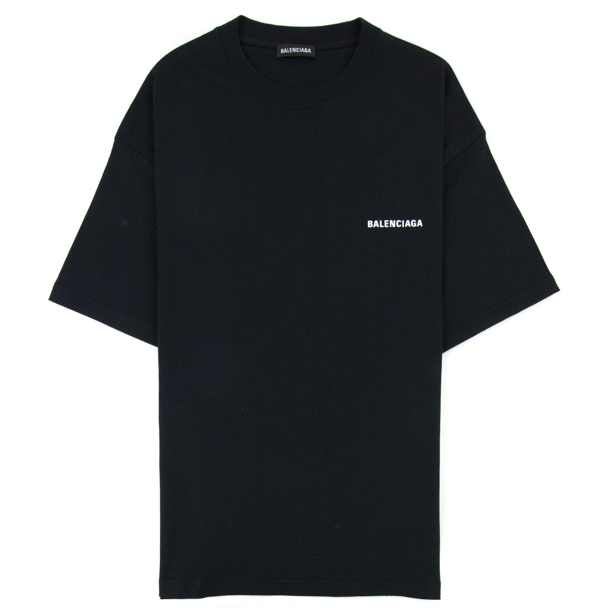 Balenciaga Logo Crewneck T Shirt Black