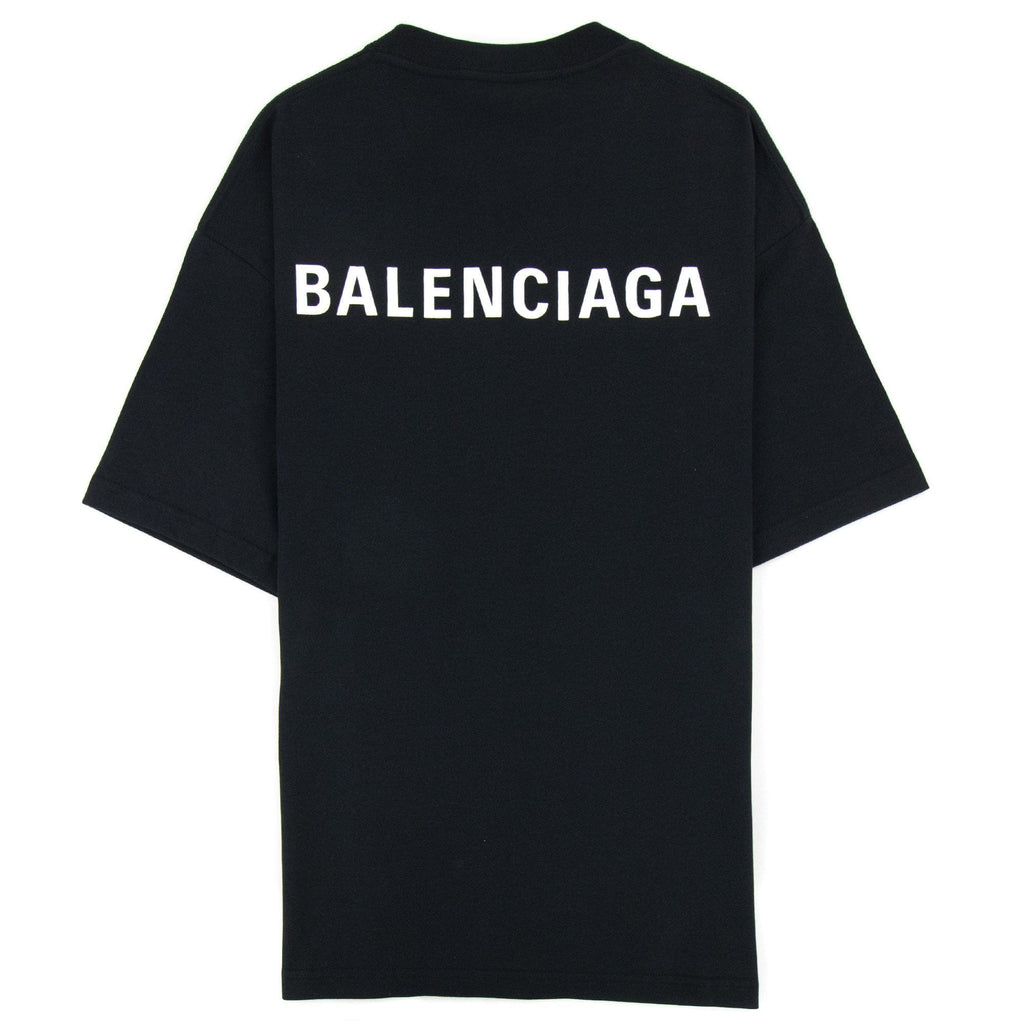 Balenciaga Logo Crewneck T Shirt Black