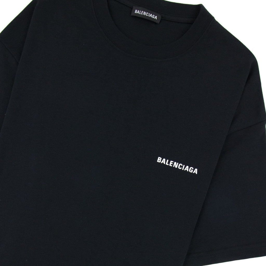 Balenciaga Logo Crewneck T Shirt Black