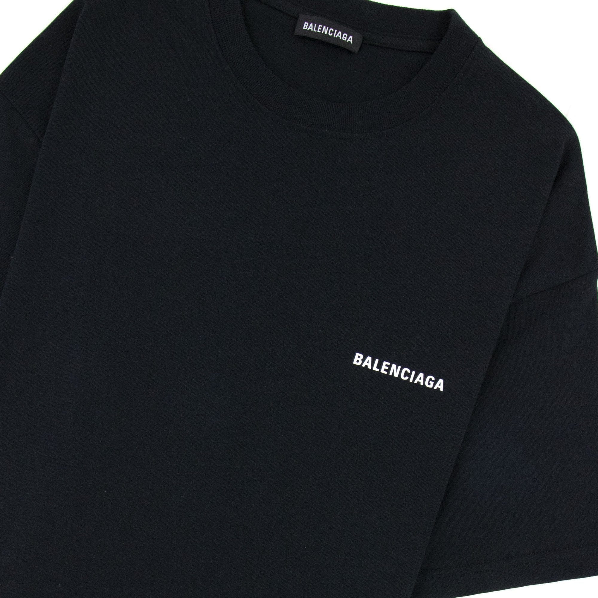 Balenciaga Logo Crewneck T Shirt Black