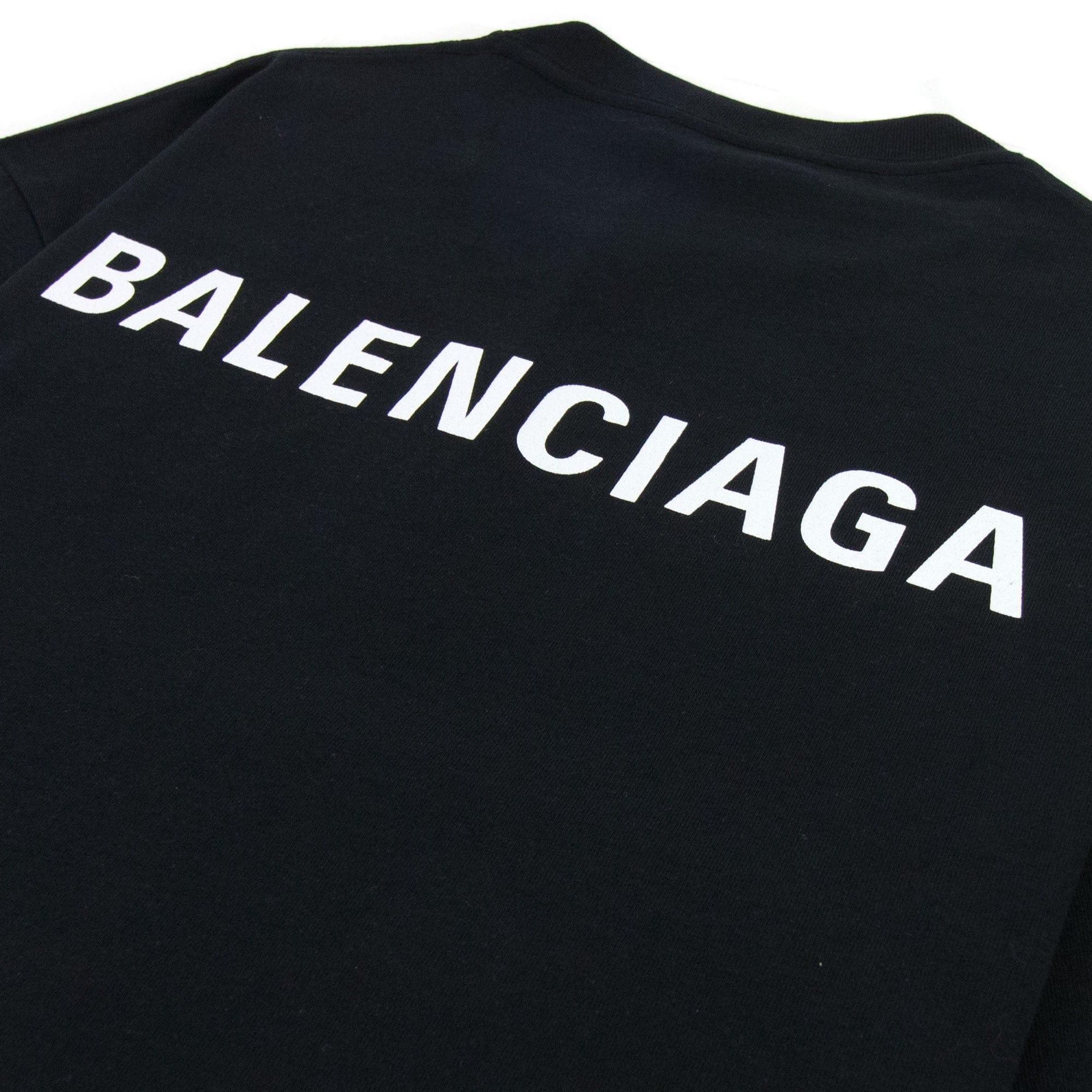 Balenciaga Logo Crewneck T Shirt Black