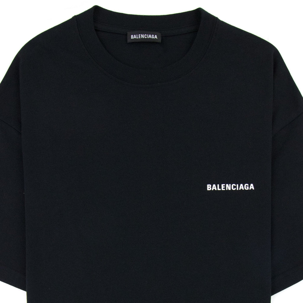 Balenciaga Logo Crewneck T Shirt Black