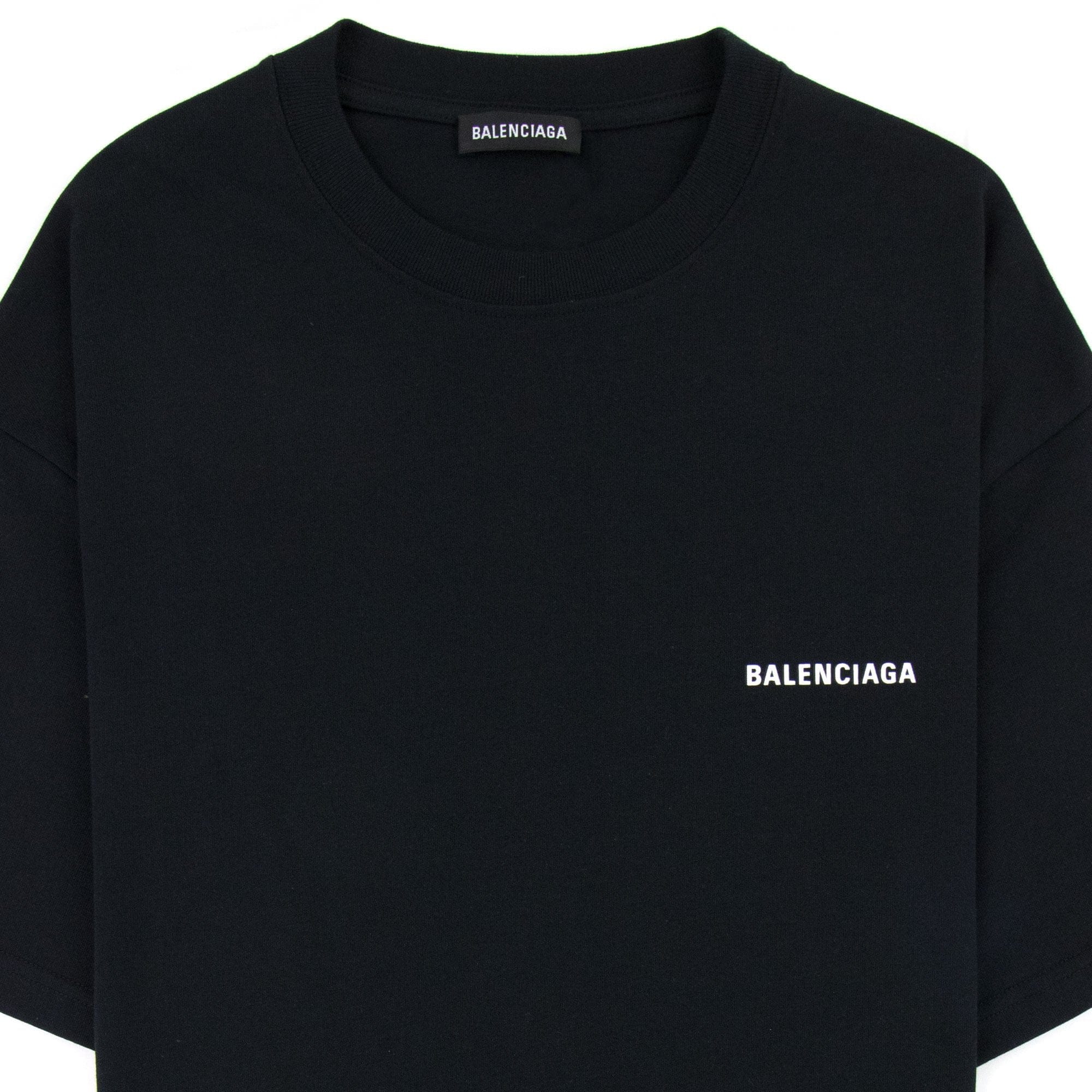 Balenciaga Logo Crewneck T Shirt Black