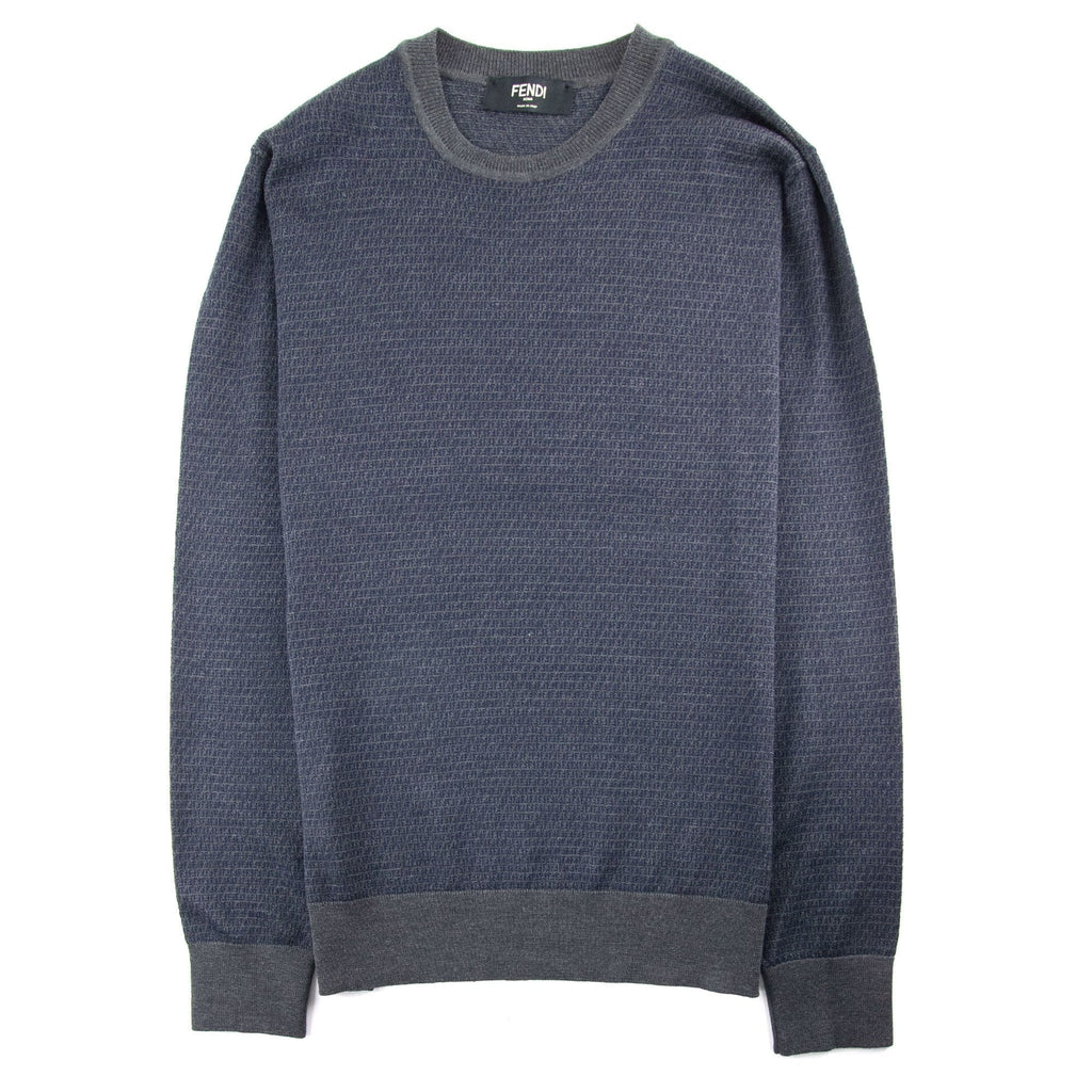 Fendi Micro FF Knitted Sweater Dark Grey