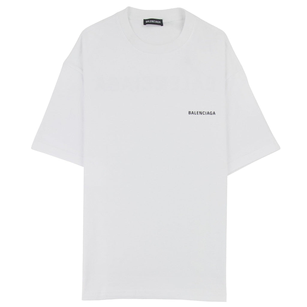 Balenciaga Logo Crewneck T Shirt White