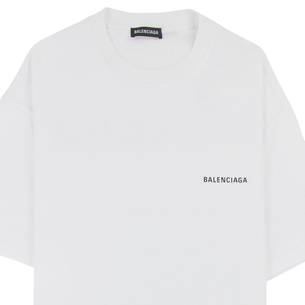 Balenciaga Logo Crewneck T Shirt White