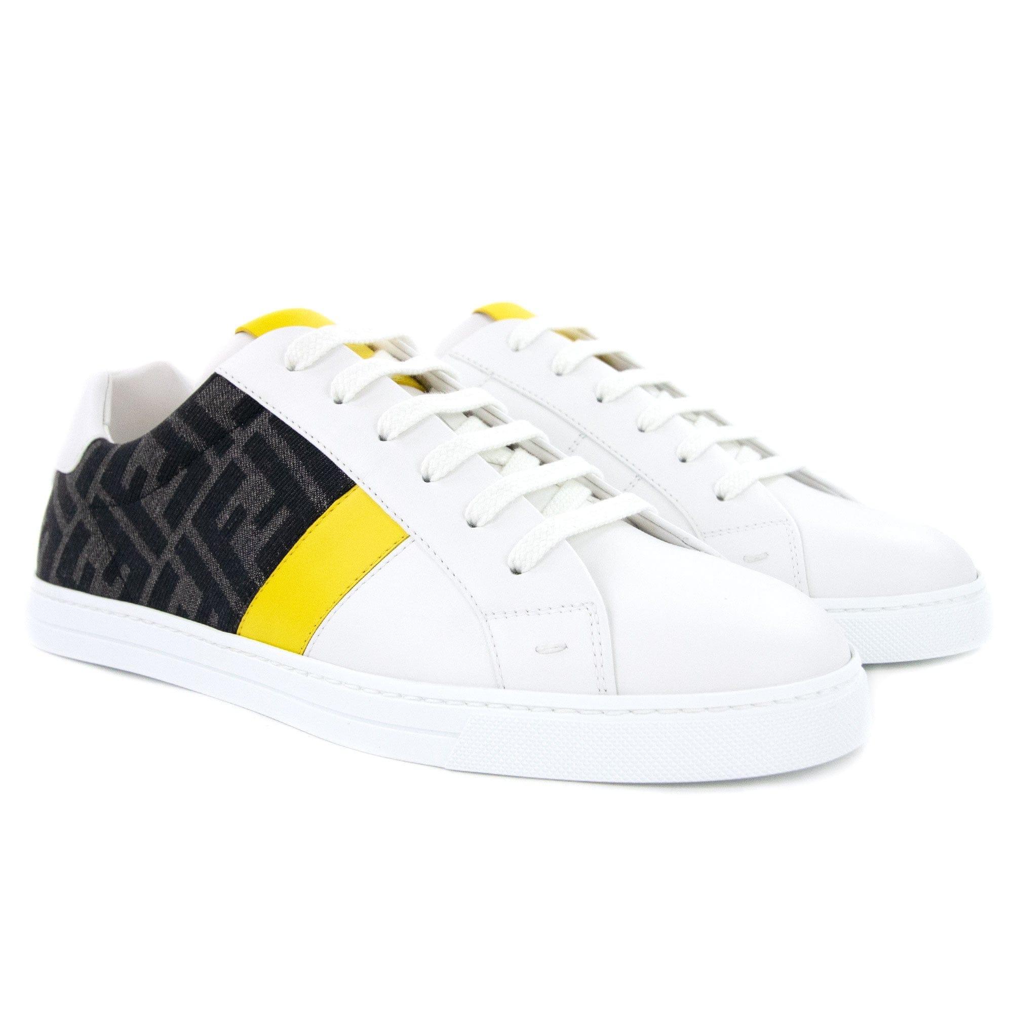Fendi Logo-print Low-top Leather Trainers White