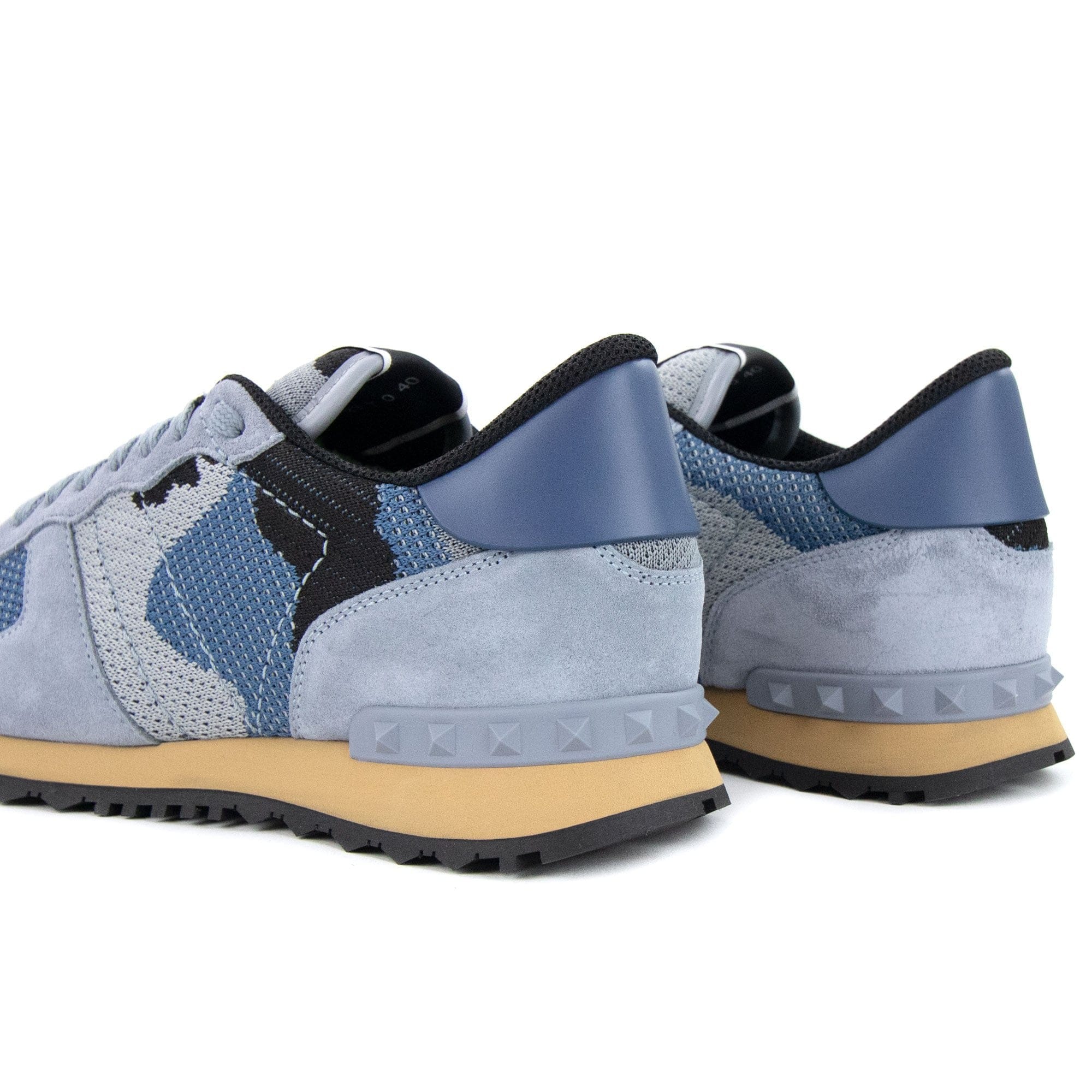 Valentino Mesh Fabric Camouflage Sneaker Grey Y01