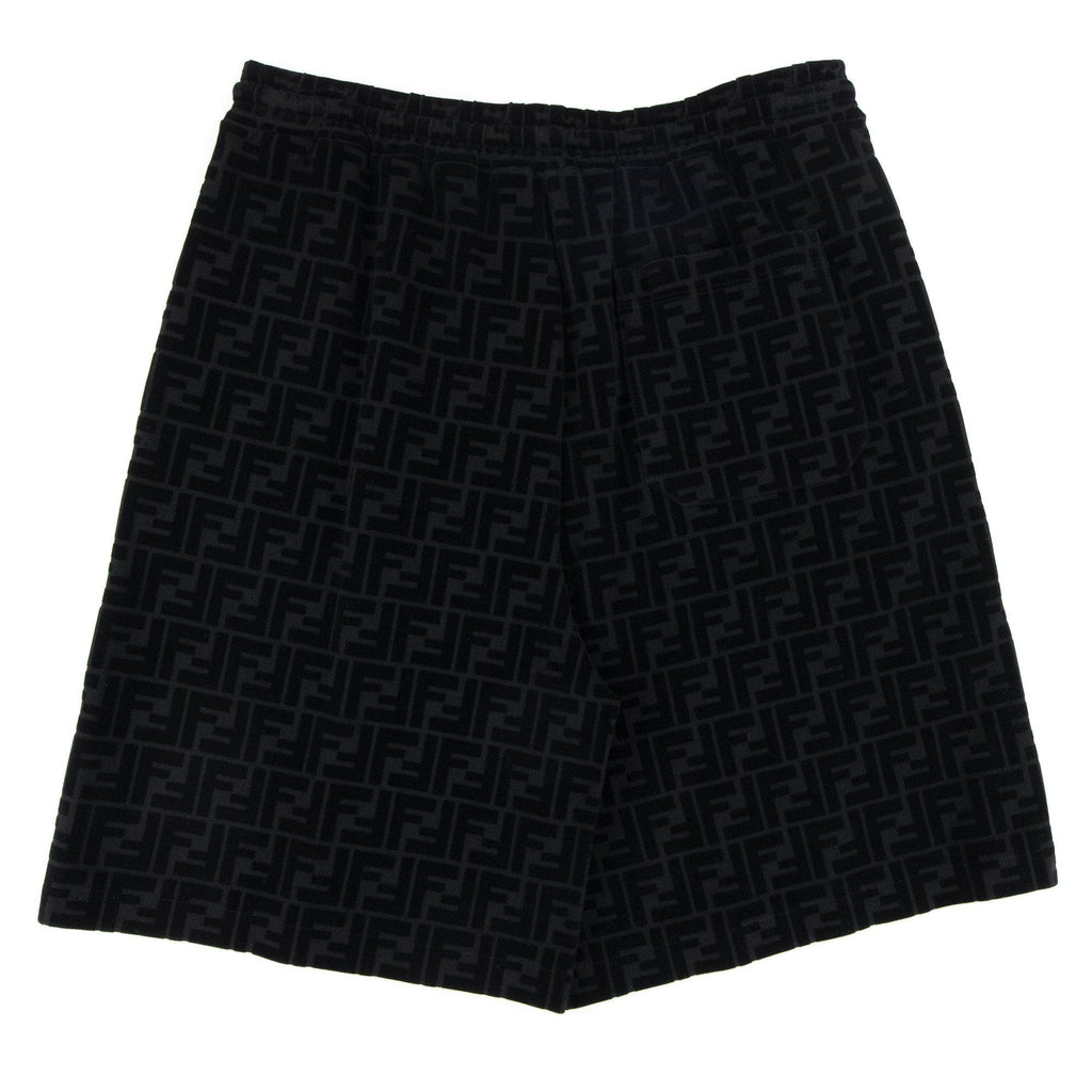 Fendi Ff Logo Print Bermuda Shorts Nero