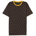 Fendi Ff Logo Print T Shirt Tobacco/nero