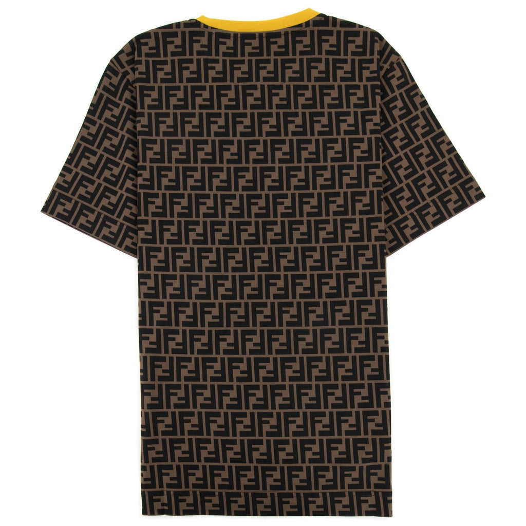Fendi Ff Logo Print T Shirt Tobacco/nero