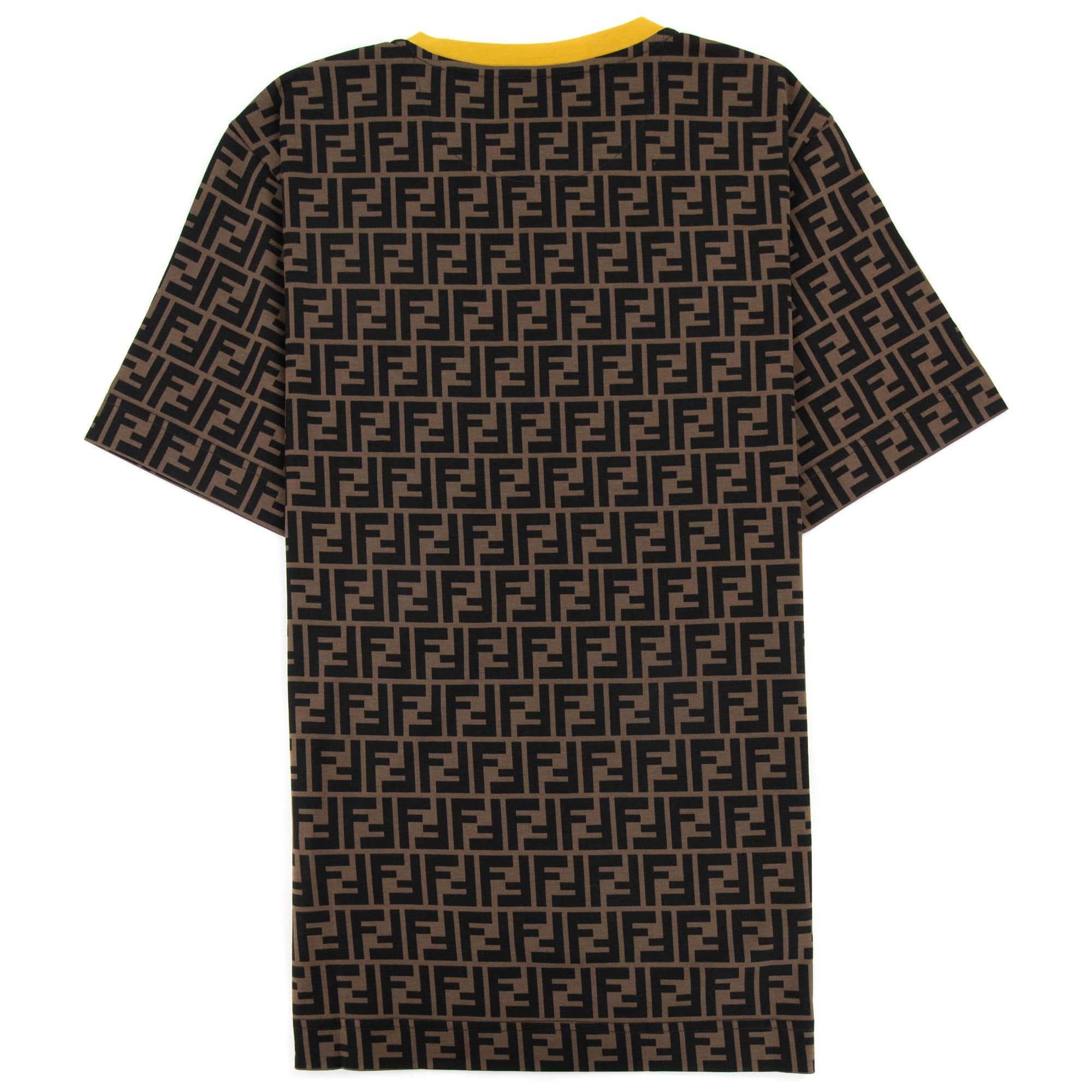 Fendi Ff Logo Print T Shirt Tobacco/nero