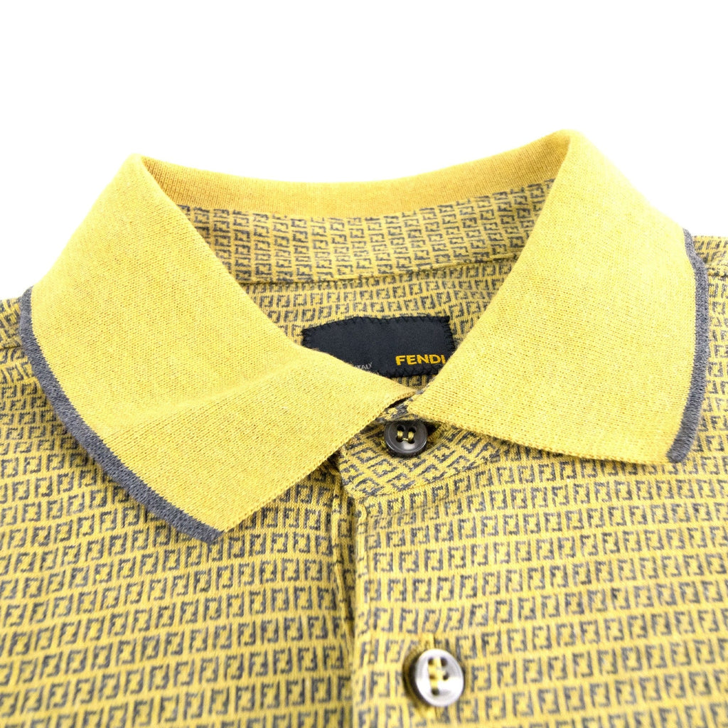 Fendi Micro FF Logo Polo Yellow