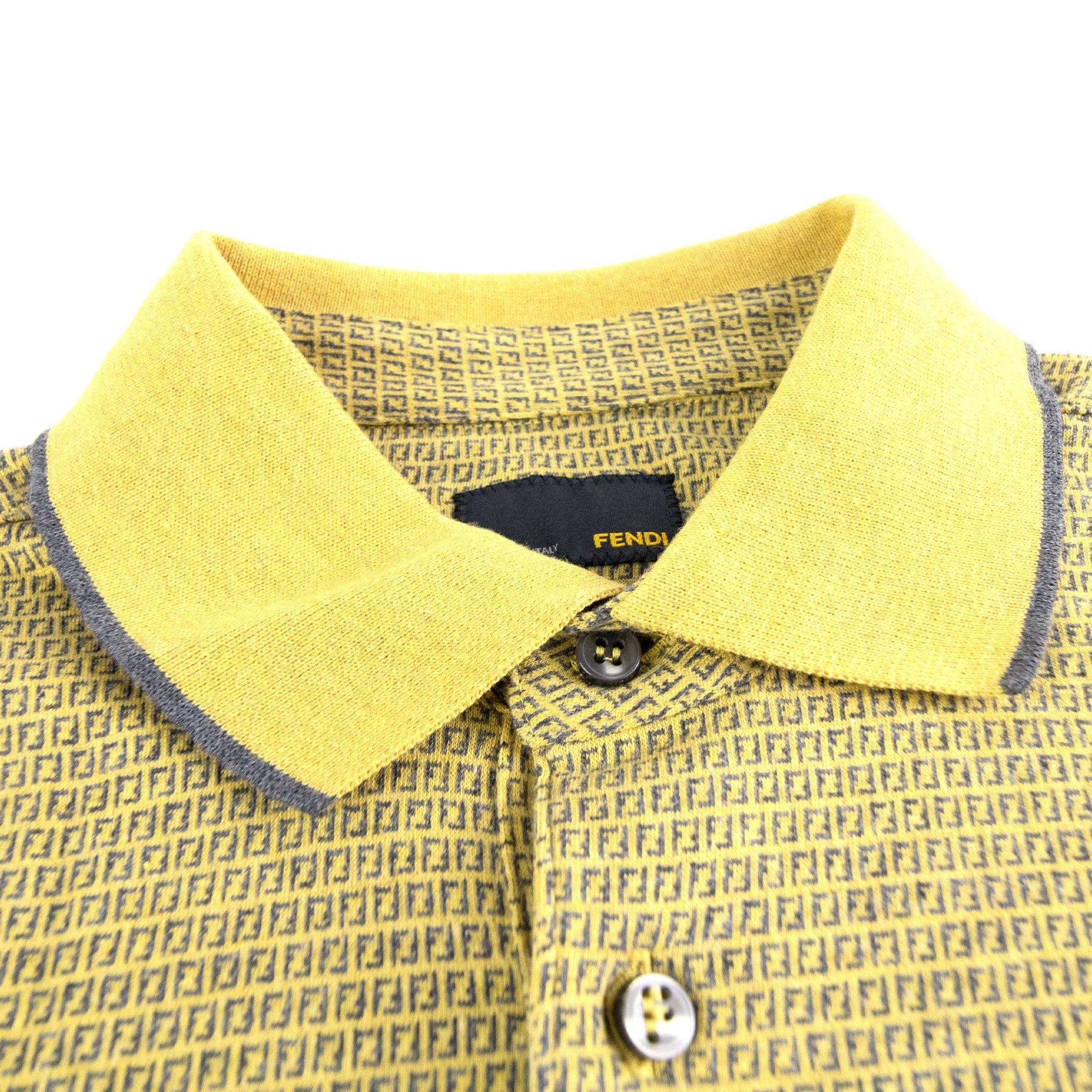 Fendi Micro FF Logo Polo Yellow