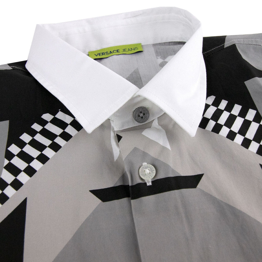 Versace Jeans Geometric Print Popeline Shirt White