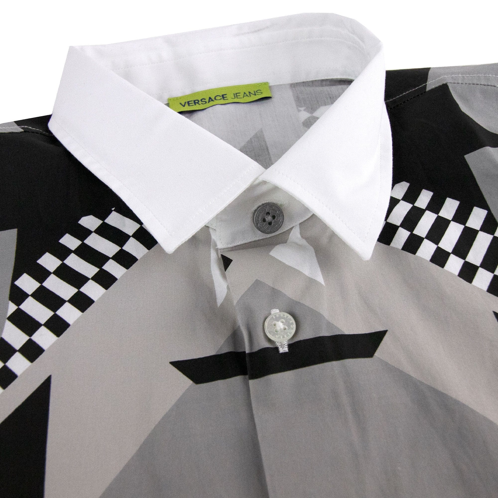 Versace Jeans Geometric Print Popeline Shirt White