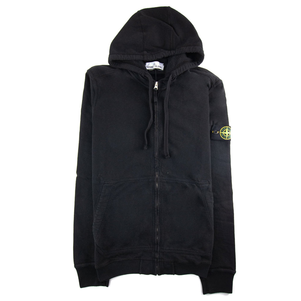 Stone Island Light Fleece Zip Up Sweatshirt Black V0029