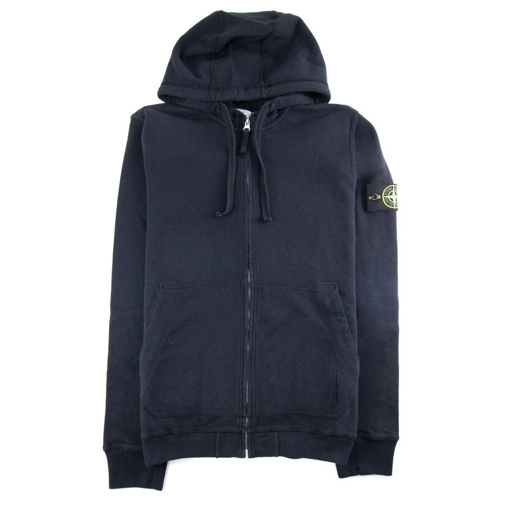 Stone Island Light Fleece Zip Up Sweatshirt Navy V002