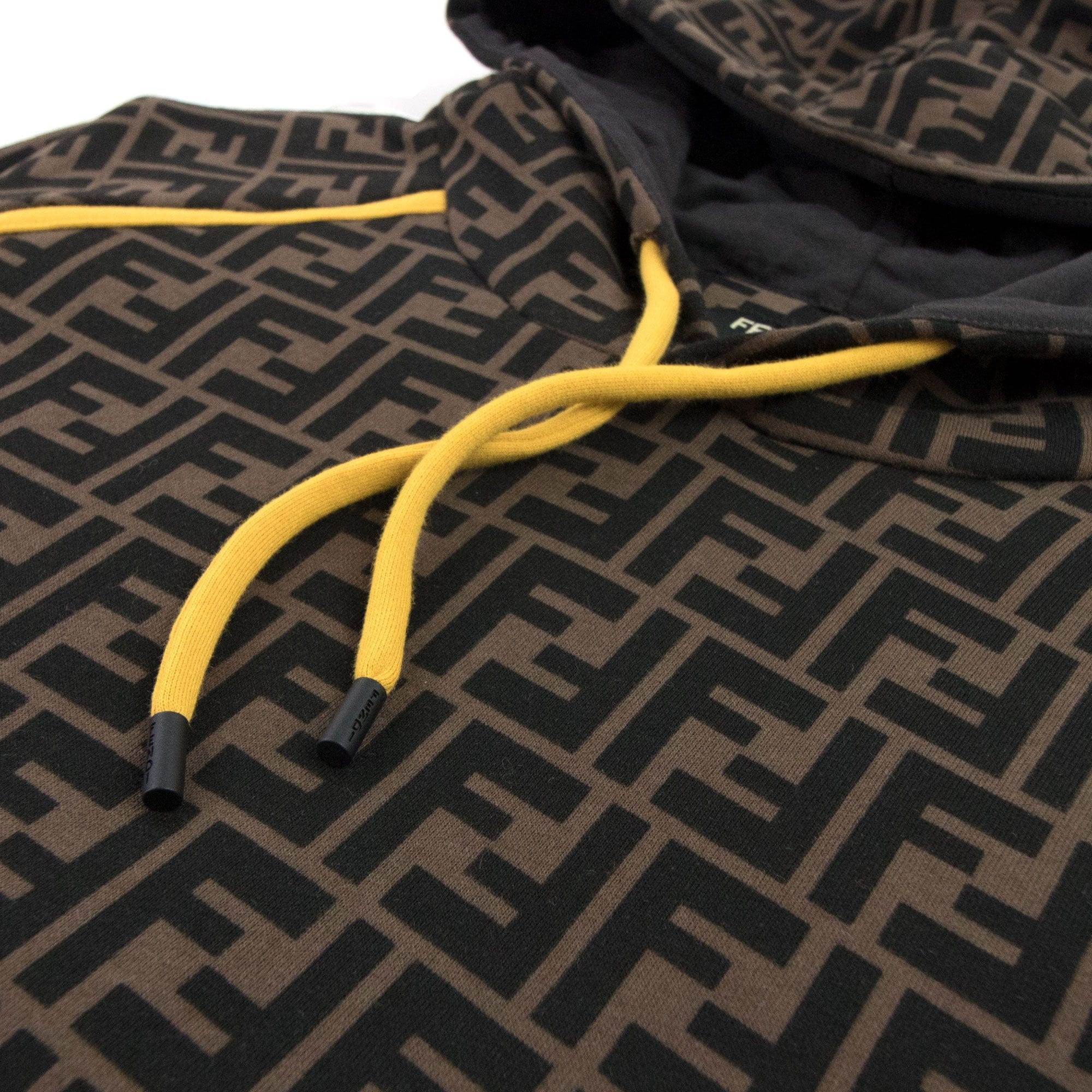 Fendi Ff Logo Hoodied Sweatshirt Tabacco/nero