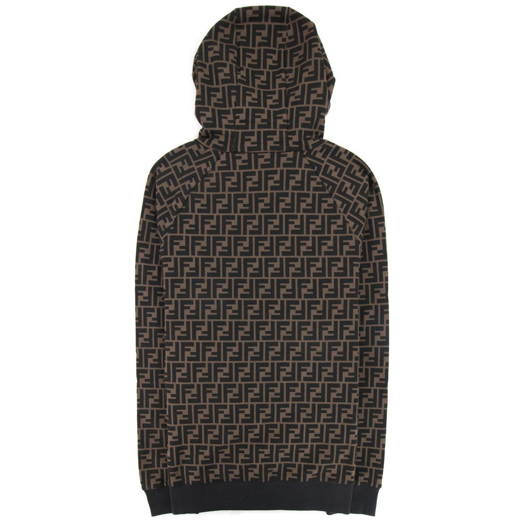 Fendi Ff Logo Hoodied Sweatshirt Tabacco/nero