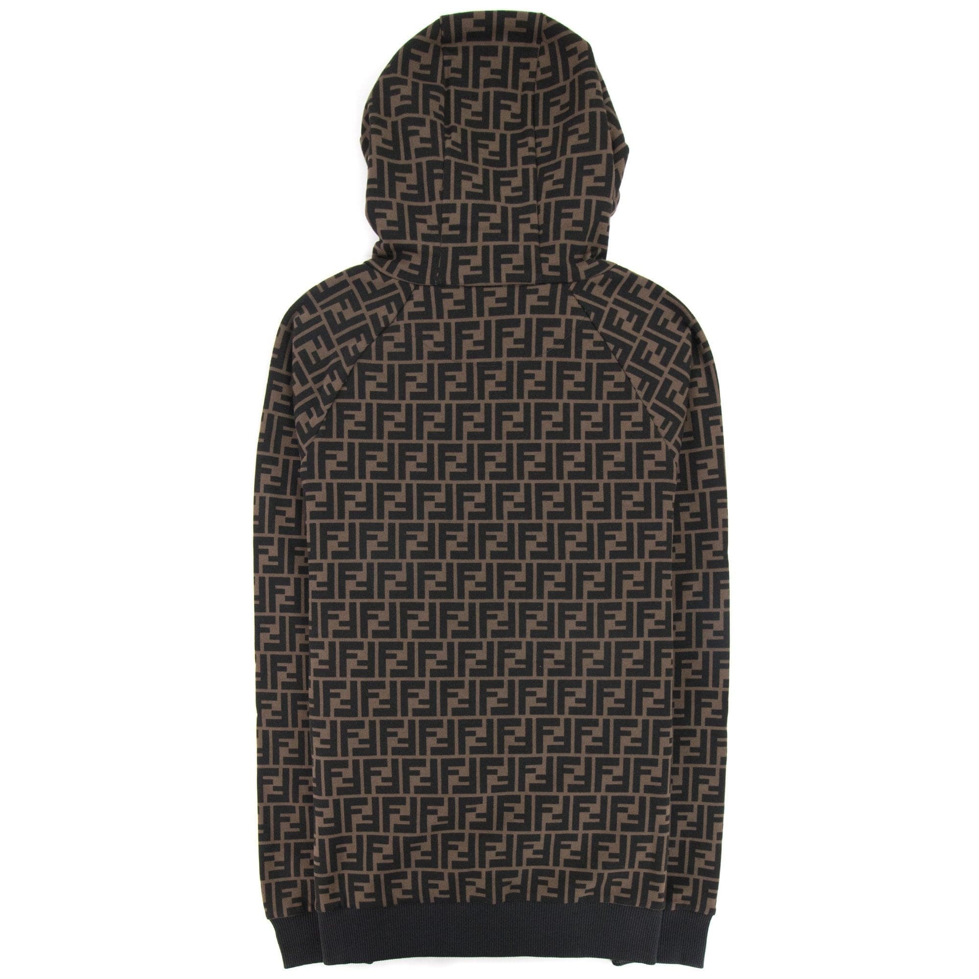Fendi Ff Logo Hoodied Sweatshirt Tabacco/nero