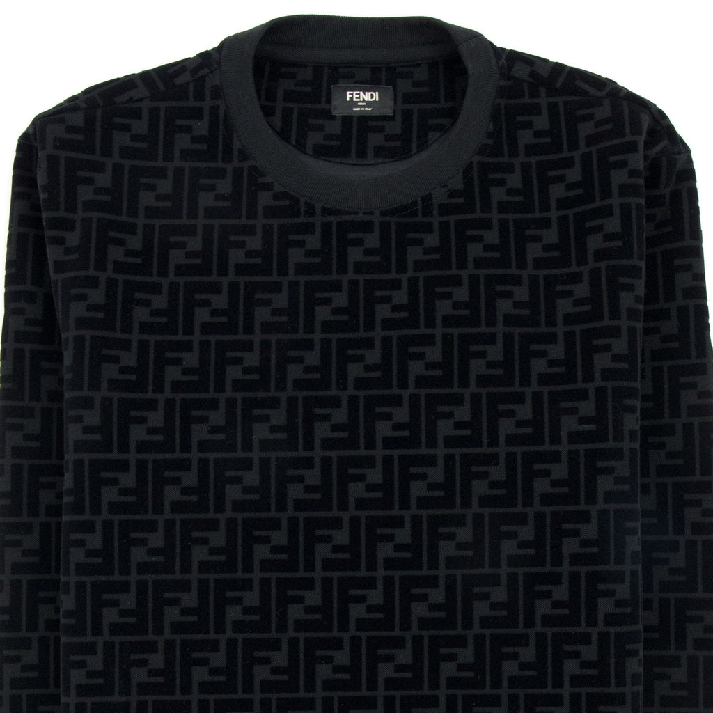 Fendi Ff Logo Pattern Crewneck Sweat Nero