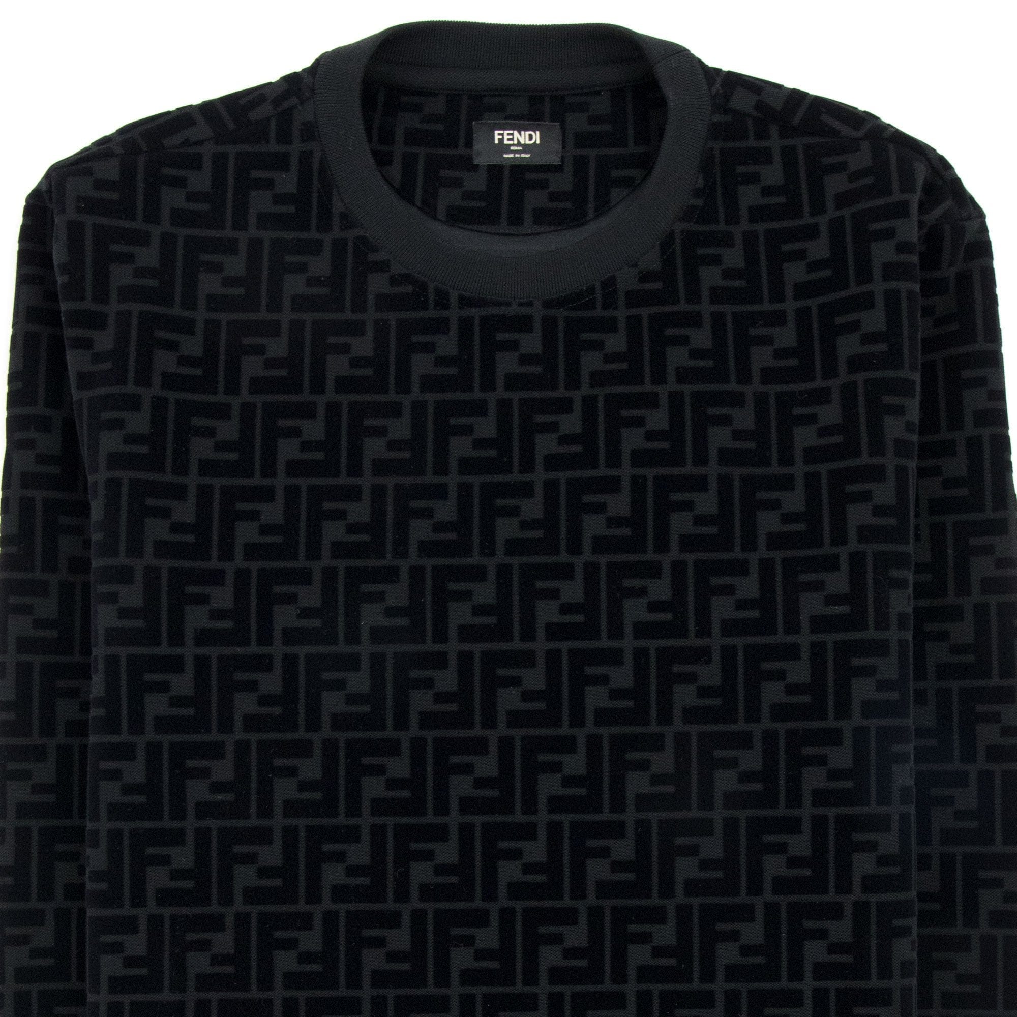 Fendi Ff Logo Pattern Crewneck Sweat Nero