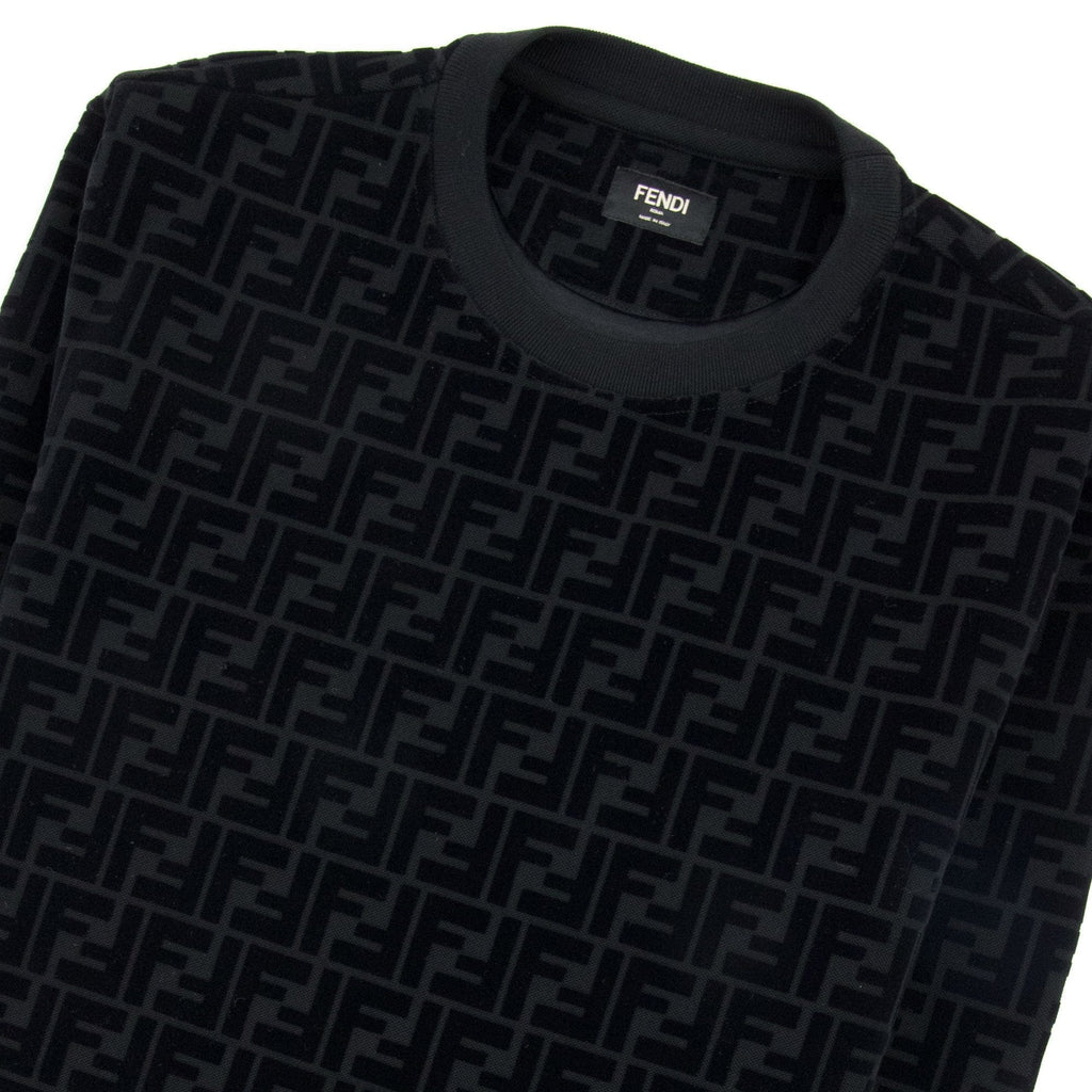 Fendi Ff Logo Pattern Crewneck Sweat Nero