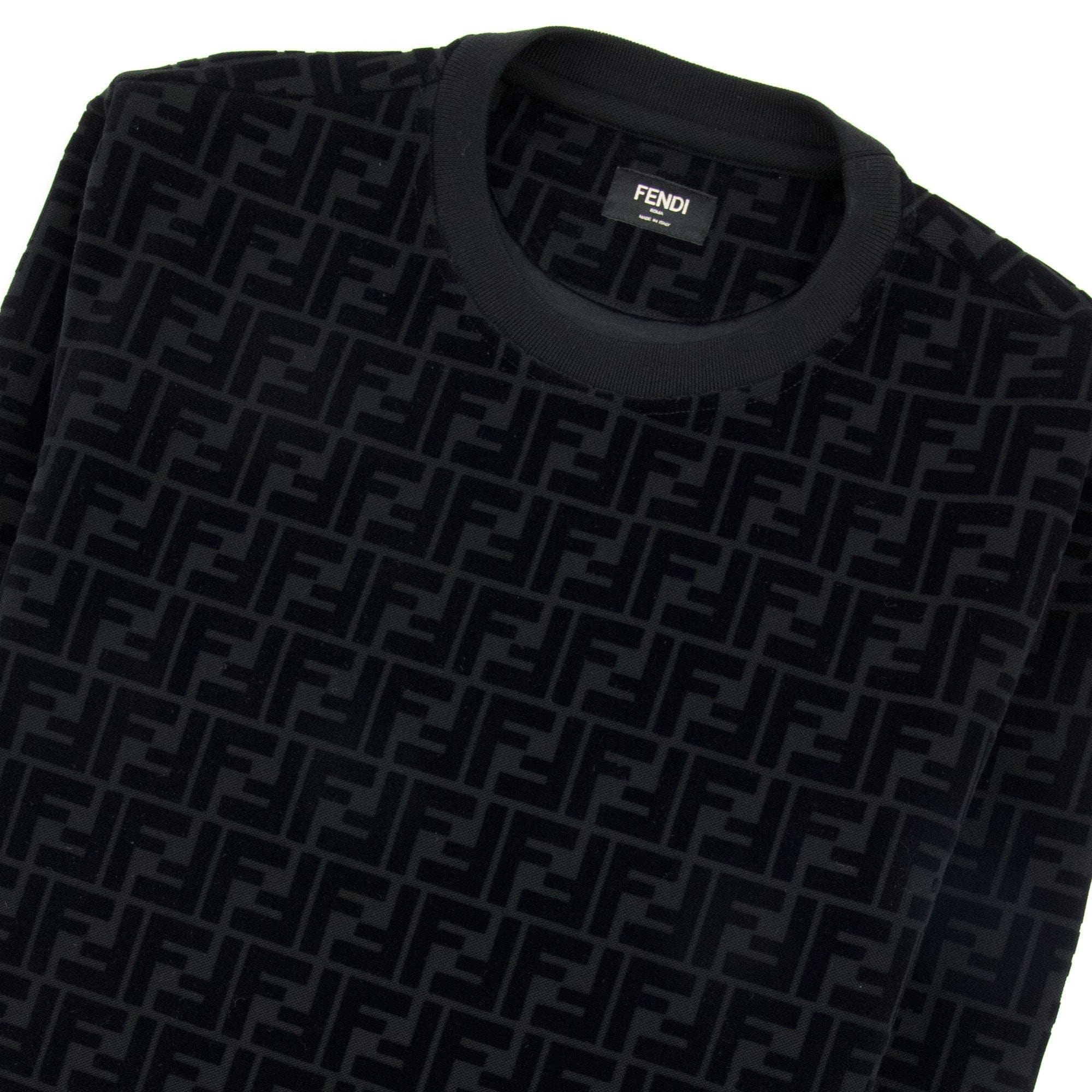 Fendi Ff Logo Pattern Crewneck Sweat Nero