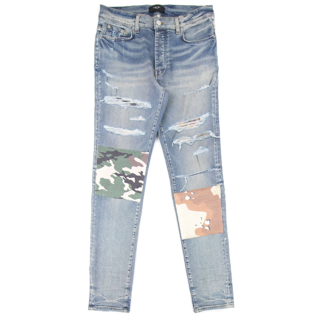 Amiri Military Art Patch Jeans Clay Indigo