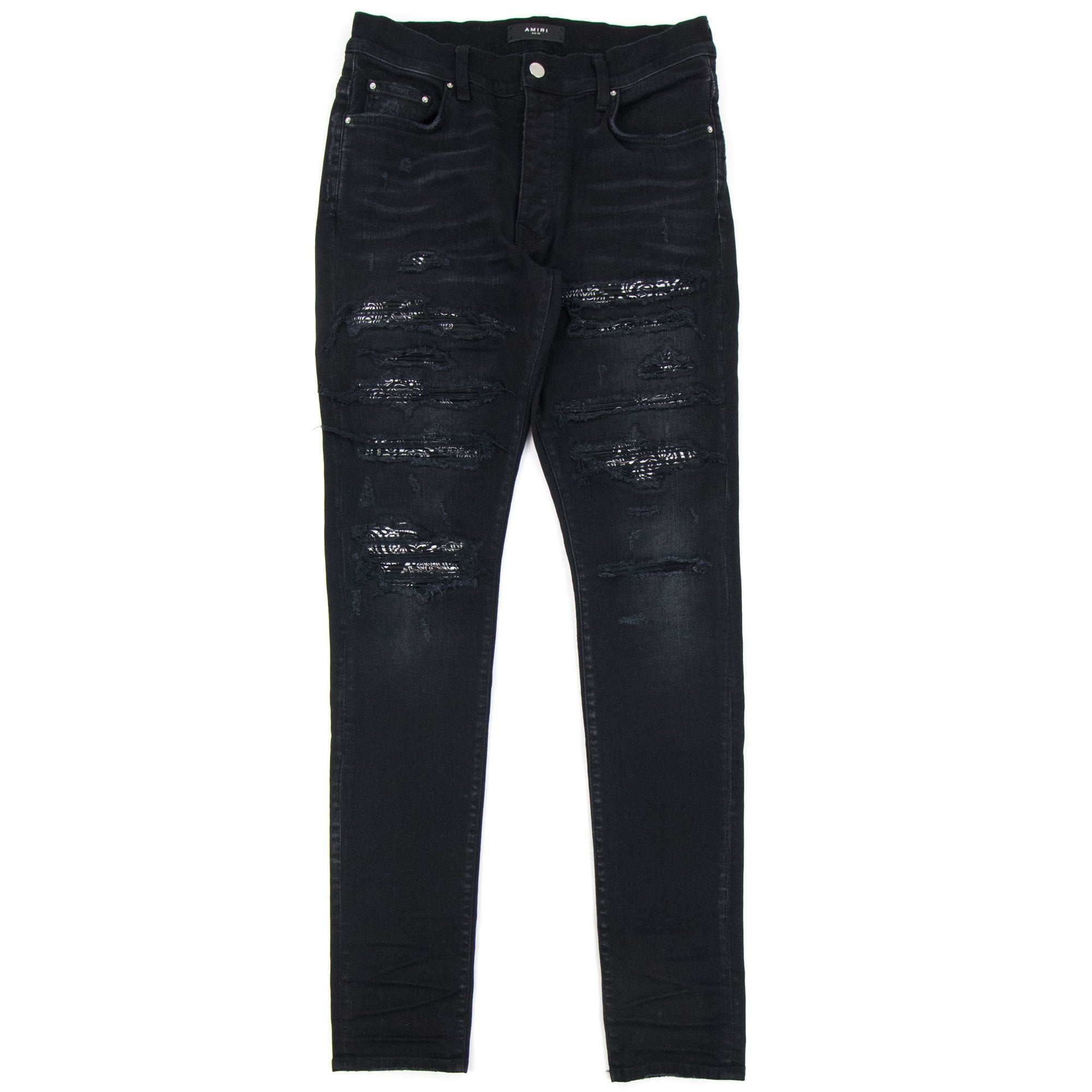 Amiri Bandana Thrash Jeans Black