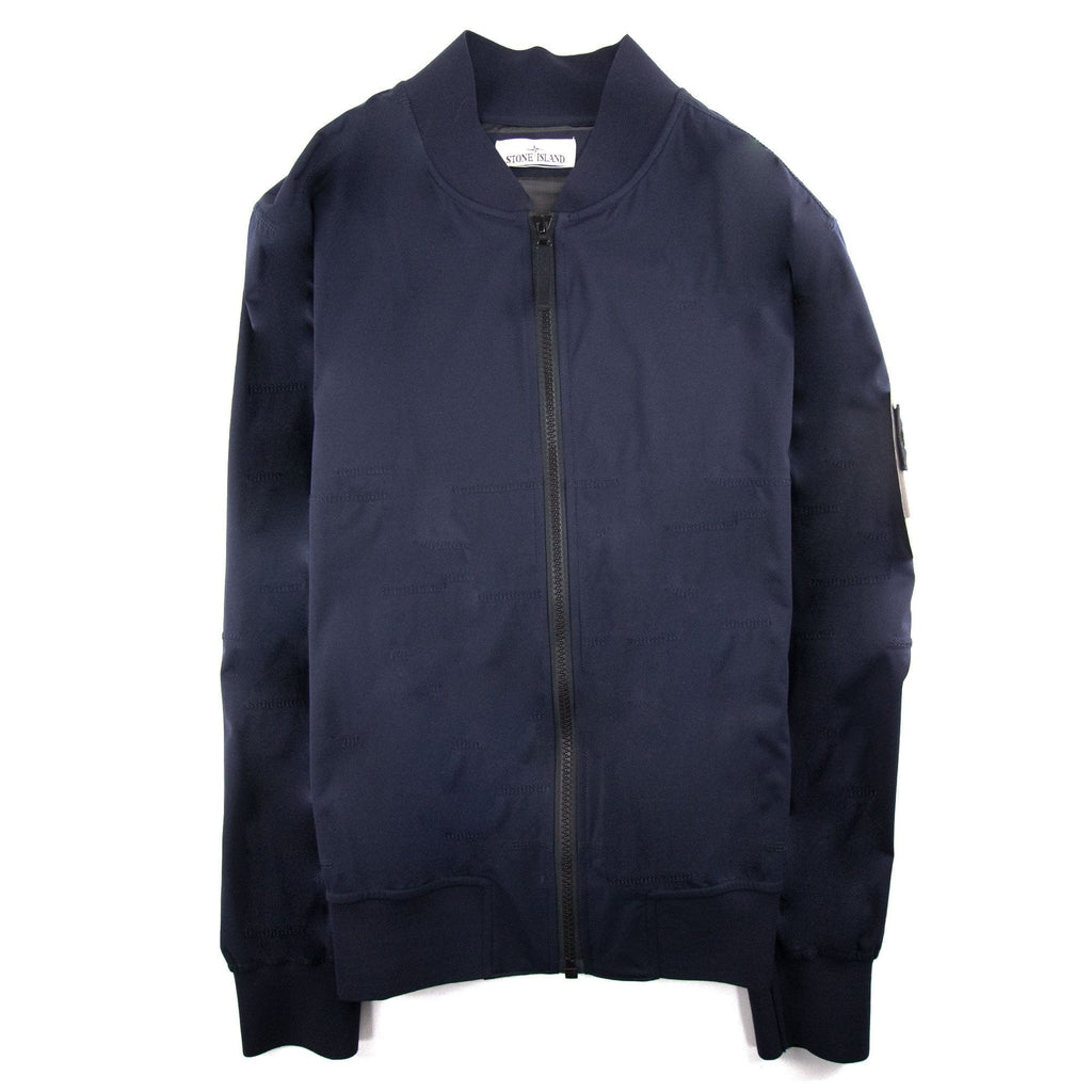 Stone Island Light Soft Shell Grid Bomber Jacket Navy Blue V0020
