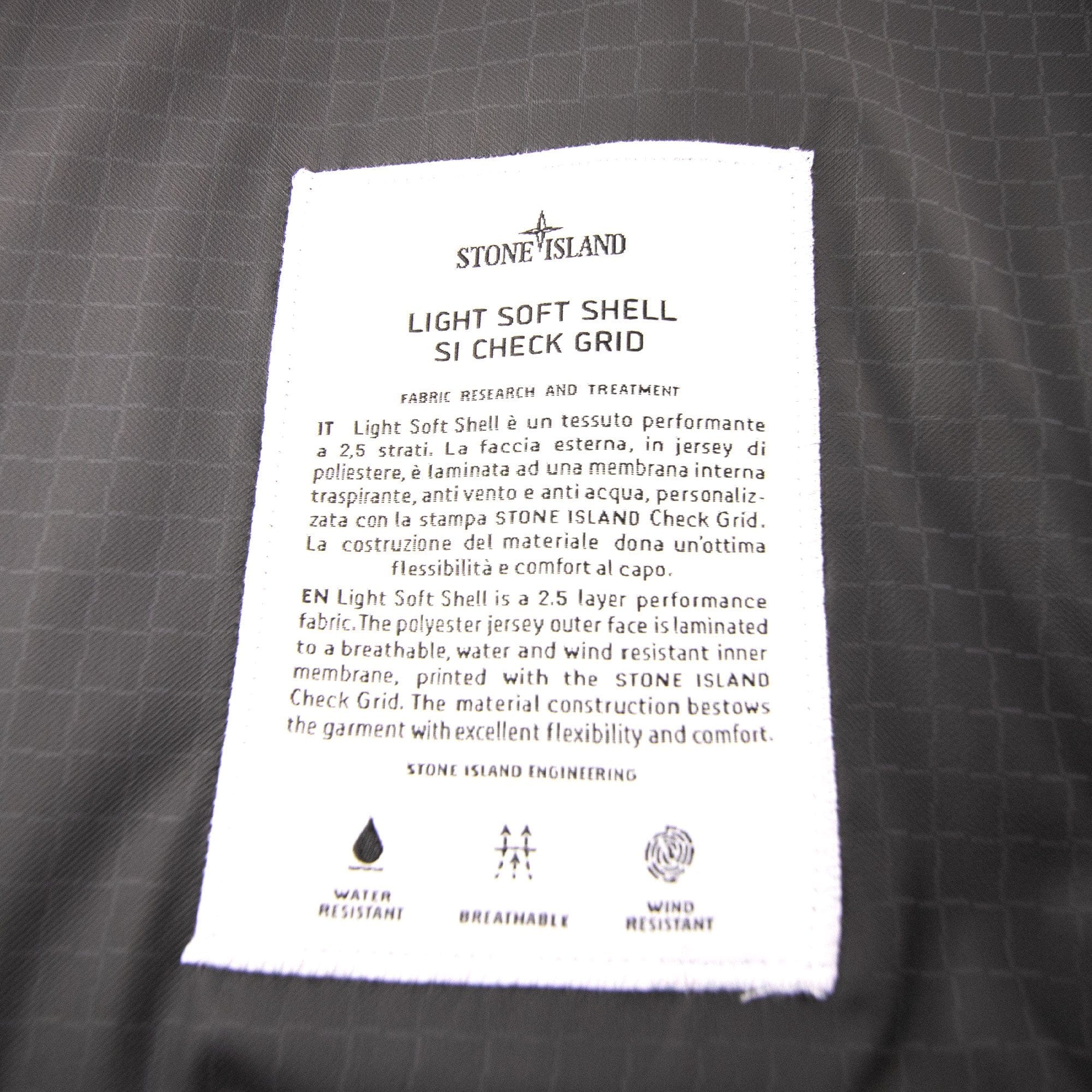 Stone Island Light Soft Shell Grid Bomber Jacket Navy Blue V0020