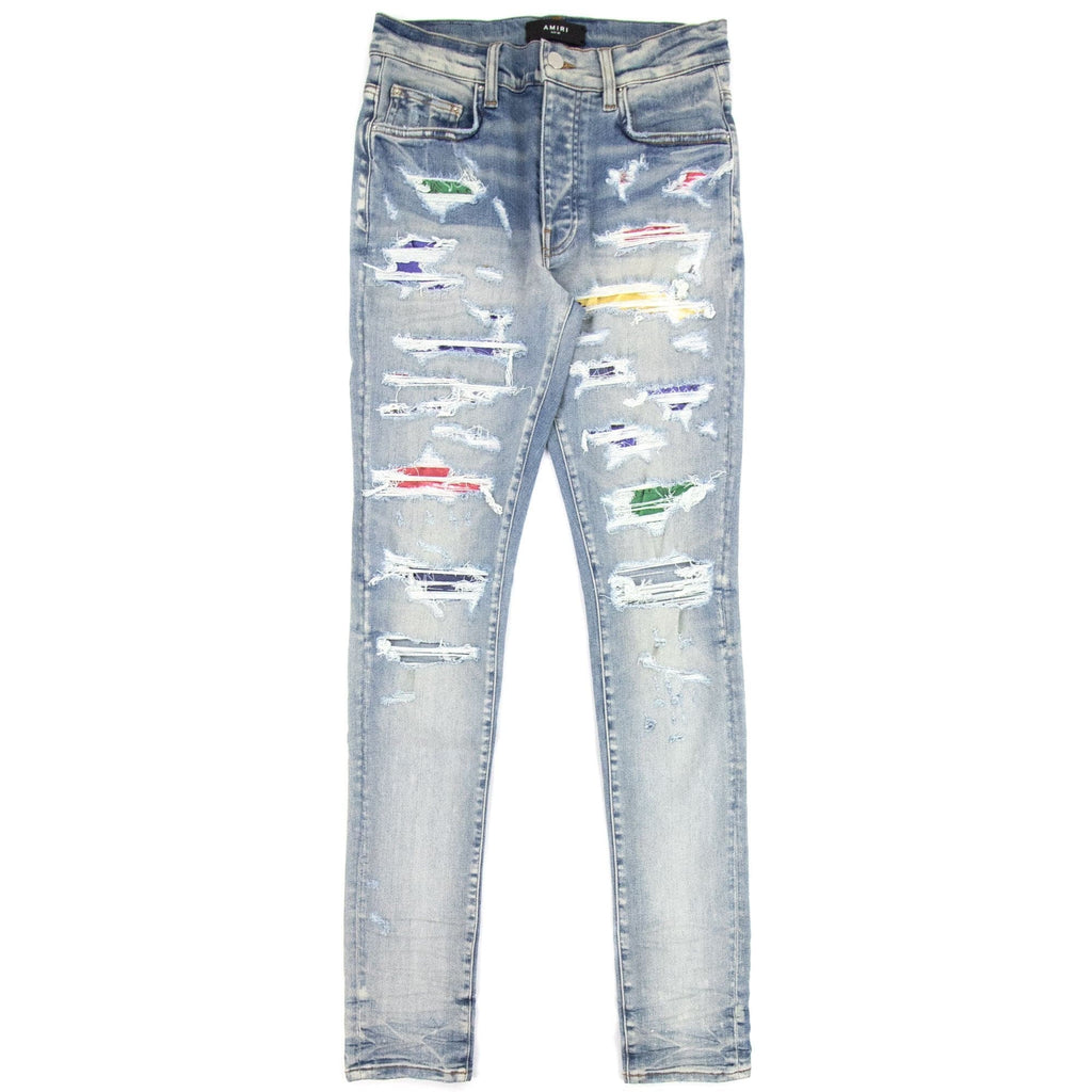 Amiri Rainbow Patch Jeans Clay Indigo