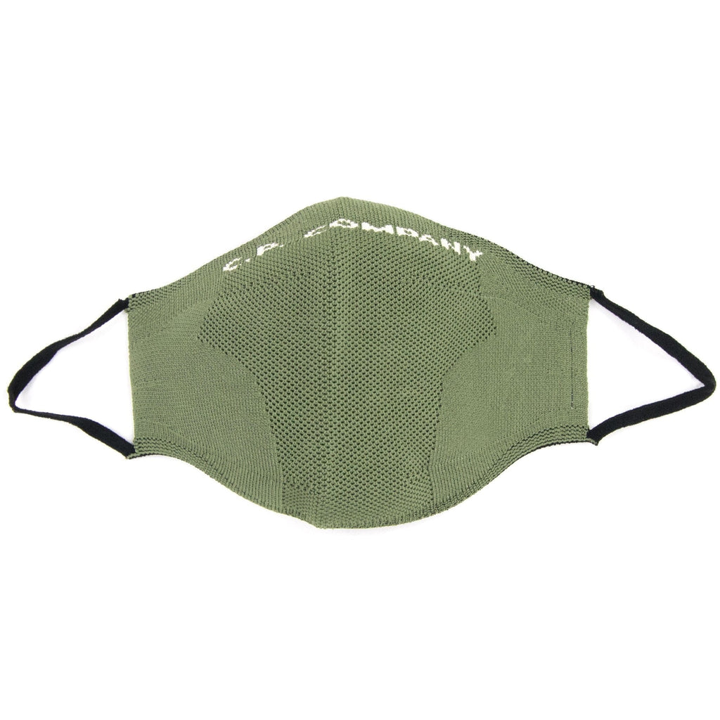 Cp Company Knit Yarn Logo Print Face Mask Green V02